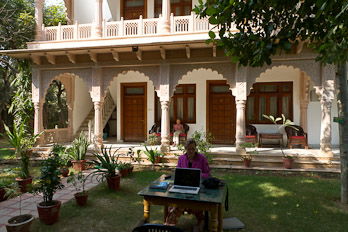 Hotelgarten in Bharatpur