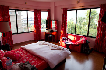 Unser Zimmer in Pokhara